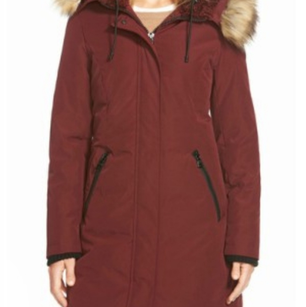 Vince Camuto Down & Feather Full Parka with Faux Fur Trim
